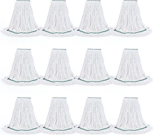 Matthew Cleaning Synthetic Rayon Mop Head Replacement, Chemical Resistant 4-Ply Looped End Commercial Mops for Floor Cleaning and Finishing, 20 oz Large, Case Pack 12 Pcs