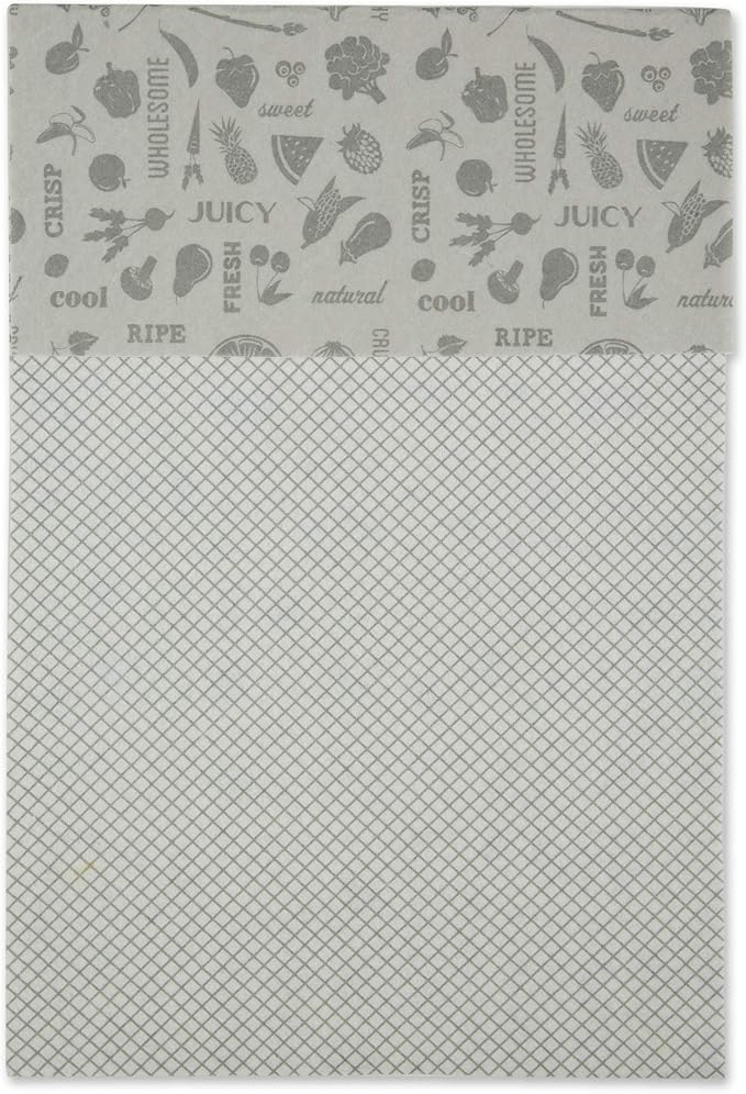 DII Fridge Liner Collection Non-Adhesive, Cut to Fit, 12x24, Gray Veggies, 6 Piece
