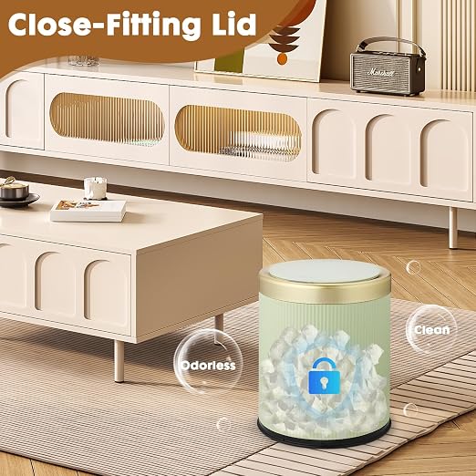 Automatic Touchless Bathroom Trash Can with Lid, 3 Gal and 2.8 Gal Automatic Garbage Bin for Bedroom，Kitchen，Office