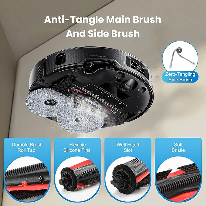 25 Pack Replacement Parts Compatible with Roborock Saros Z70 Robot Vacuum, Accessories Kit with 1 Main Brush,6 Dust Bags,6 Mop Pads,4 Hepa Filters,4 Side Brush