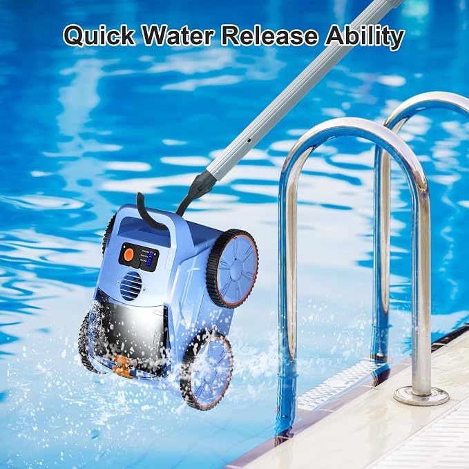 Robotic Pool Vacuum, Pool Cleaner for Inground Pools, Smart Navigation, Floor/Wall/Waterline Cleaning, 150 Mins Runtime for Pool Up to 2000 Sq.ft