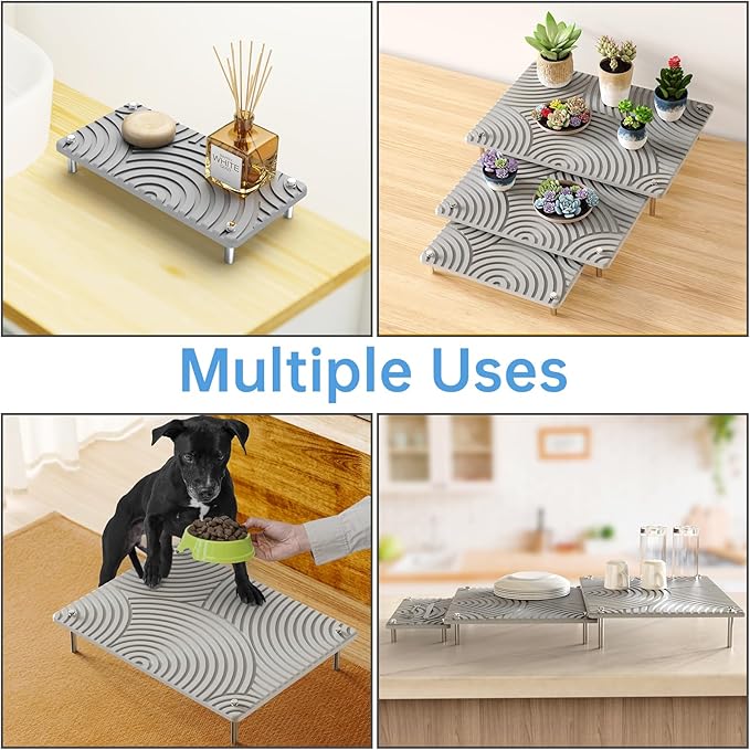 NiHome 3-Piece Diatomaceous Earth Dish Drying Mat Set, Quick-Drying Super Absorbent for Kitchen Countertops, Pet Trays, Plant Stands, Multi-Purpose Space-Saving Design, Easy to Clean & Heat-Resistant