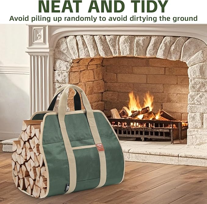 Ash Vacuum Cleaner -2.6 Gallon Fireplace Ash Vac with 800w - Firewood Carriers with Handles - 39×18Inch Log Carrier