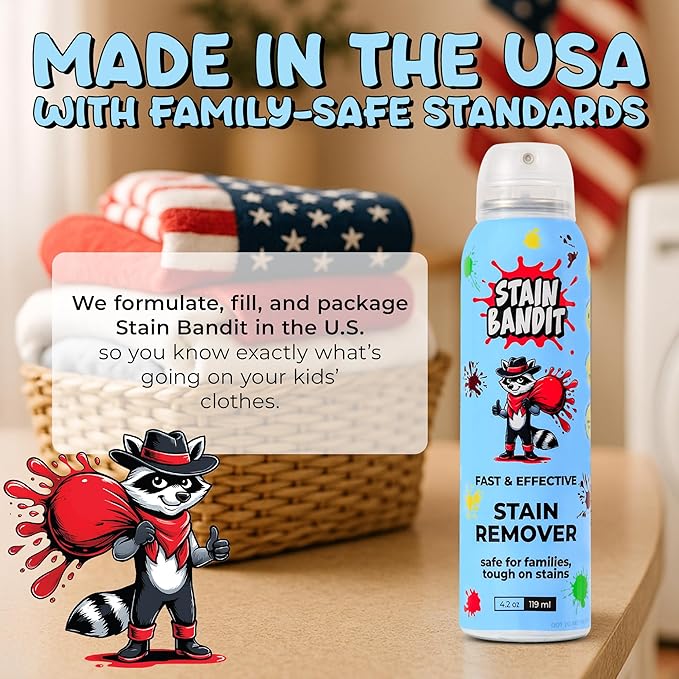 Stain Remover Spray | Non-Toxic Stain Remover Family Safe Formula | Bag-On-Valve 360° Continuous Spray Bottle | Cleaner for Clothes, Upholstery, Carpet & Car Seats 4.2 Oz, (Pack of 2)
