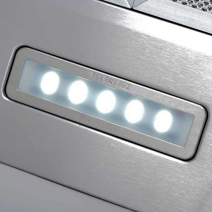 COSMO COS-5MU30 30 in. Delta Collection Ducted Under Cabinet Range Hood, Button Controls, Reusable Filters, LED Lights, Stainless Steel