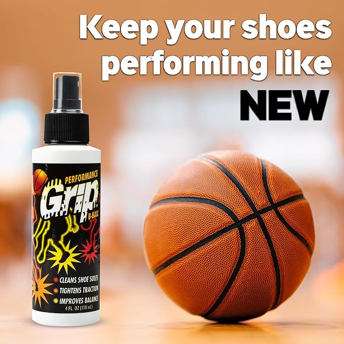 Performance Grip Basketball Shoe Spray 8 Oz – Grip Spray for Basketball Shoes Bottom – Non-Sticky Mist that Rejuvenates Soles & Boosts Traction