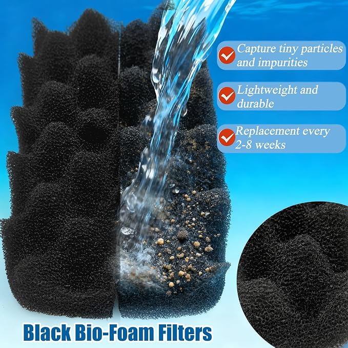 PurifyLogix 29PCS Upgraded Bio Foam Set for Fluval 406/407 Aquarium Filters | Activated Carbon/Blue/White/Black Bio Foam/Nitrite/Phosphate/Ammonia Remover for Replacement Filter Media Kit