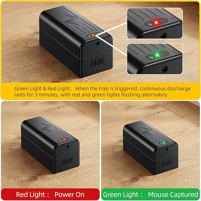 2026 Rat Trap Electric Mice Trap Electronic Mouse Traps Zapper with Powerful Voltage, Reusable & No-Touch Mouse Trap Electric Shock Rodent Trap for Home, Attic,Garage,Kitchen,Warehouse Indoor