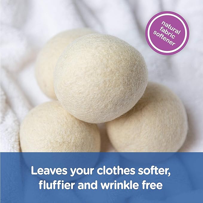 Organic Chix All Natural Unscented Dryer Balls - 100% Pure Wool, Reusable & Natural Alternative to Fabric Softener & Dryer Sheets - Handmade in USA, Non-GMO (4 Pack, 1000+ Loads)