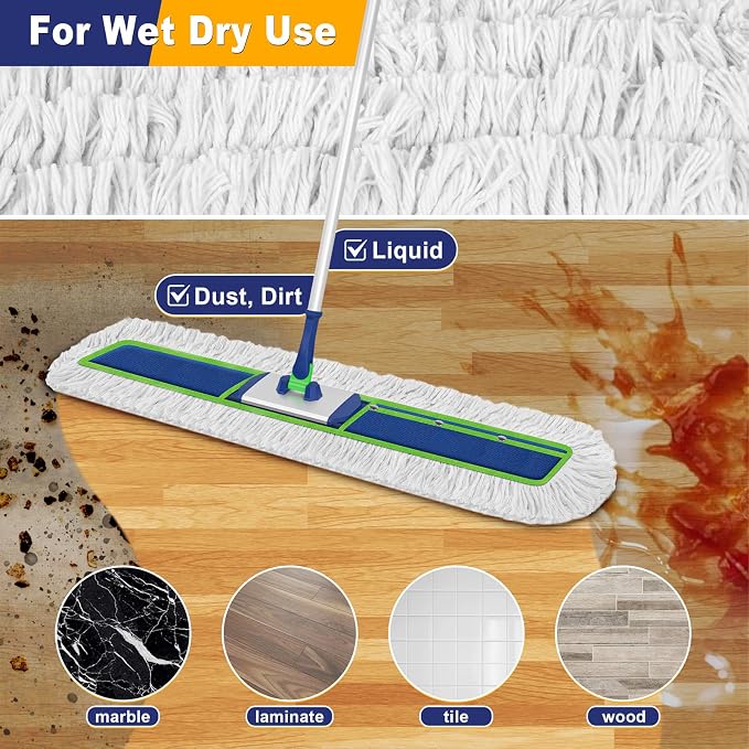41" Commercial Dust Mop Replacement Heads: Resuable Washable Industrial Cotton Pads Refills for Janitors Warehouse Gym School Floor Cleaning, Only Fit for B0FN7JTZDK