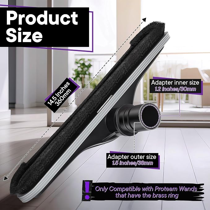 Replacement Floor Tool Compatible with ProTeam 101446 E-Z Glide Backpack Vacuum,Compatible with Hoover C2401, 14" Multi-Surface Brush for Commercial Cleaner(1 Pack,Tpe Strip Brush)