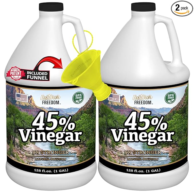 Nature's Freedom 45% High Strength Vinegar with Funnel, 2 Gallons