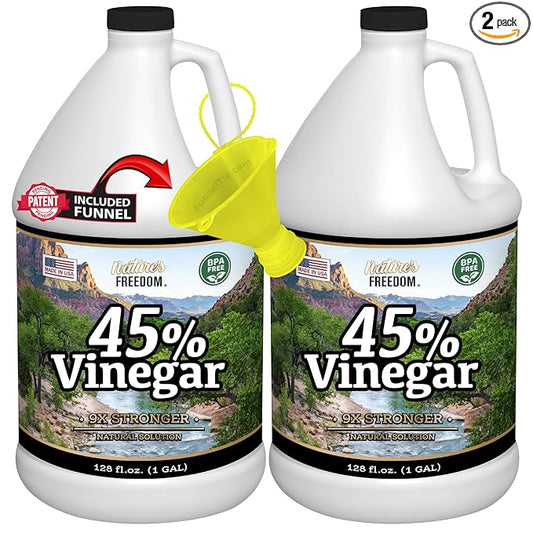 Nature's Freedom 45% High Strength Vinegar with Funnel, 2 Gallons