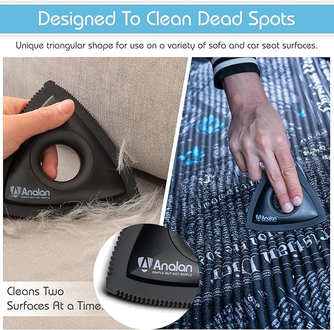 Analan Pet Hair Remover Brush 3in1, Dog&Cat Hair Remover, Dog&Cat Slicker Brush, Perfect for Furniture, Carpets, Couch, Rug, Bedding for Auto Detailing Tool