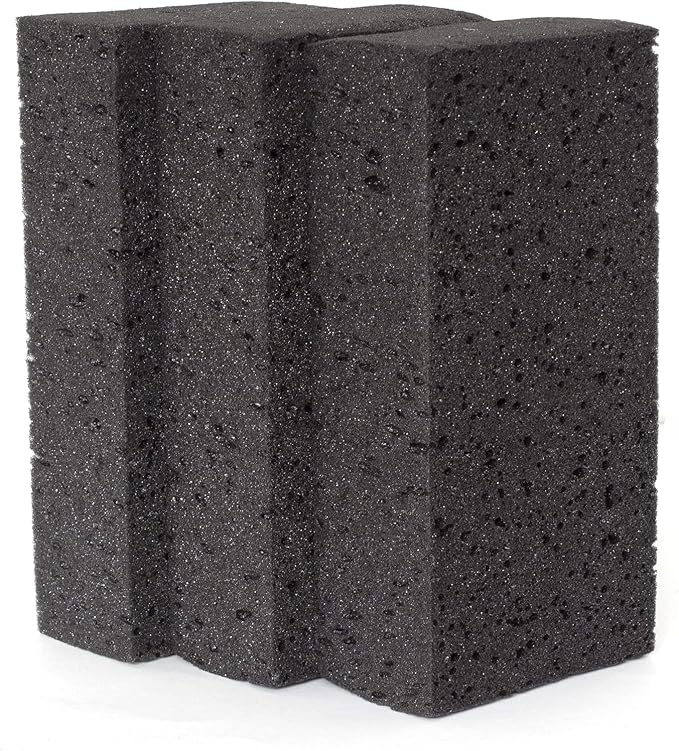 Big Sponge. Made in Europe. 3 Pack, Black. 8.9x4.3x2.4 Inch Extra Large Odorless Commercial Sponge for All Purpose Cleaning