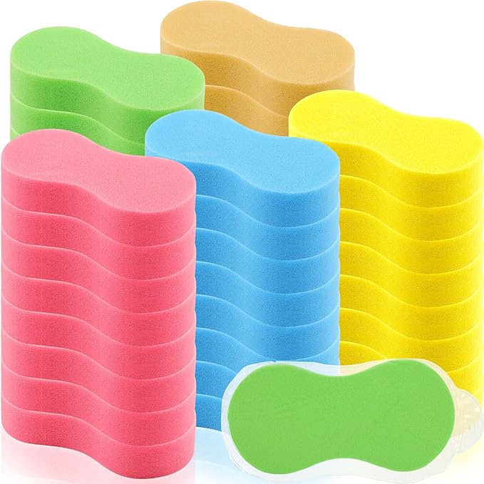 Vesici 48 Pack Car Wash Sponges, Large Sponges for Cleaning, Thick Giant Bone Sponge, Multi-Purpose, Ideal for Kitchen, Bathroom, Household Cleaning