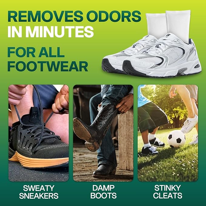 4-Pack Unscented Shoe Odor Elimination, Powerful Shoe Freshener for Sneaker, Boot, Soccer Cleat, Reusable Shoe Odor Eliminator & Absorber, Odor Eaters for Shoes, Freshenes Gym Bag, Closet at Sourse