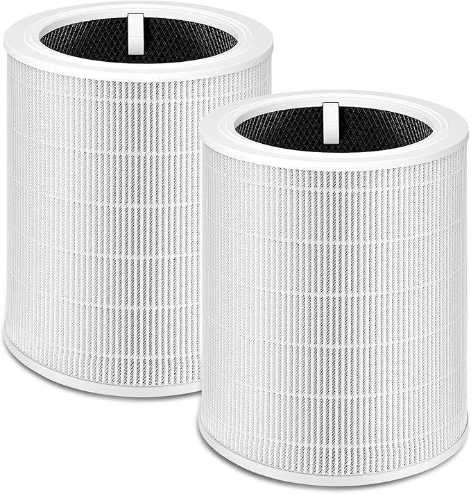 Core 600S Replacement Filter Compatible With Levoit Core 600s, 3-In-1 High-Efficiency Filter&Activated Carbon Filter, #Core 600S-Rf for Home Large Room Dust/Smoke Odors/Pet Dander Removing, 2P, White