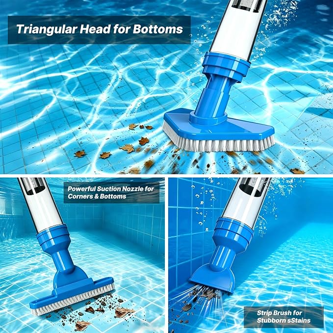 4 in 1 Cordless Rechargeable Small Pool Vacuum spa hot tub 90 Mins Running Time, 12 Gallons/Min Powerful Suction 2026 new