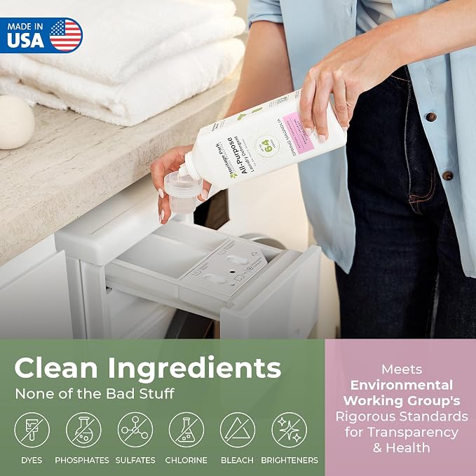 Heritage Park Luxury Laundry Detergent | Dermatologist Tested Plant based Natural & Enzyme Laundry Detergent | Sensitive Skin Friendly - Spring Magnolia (32 fl oz)