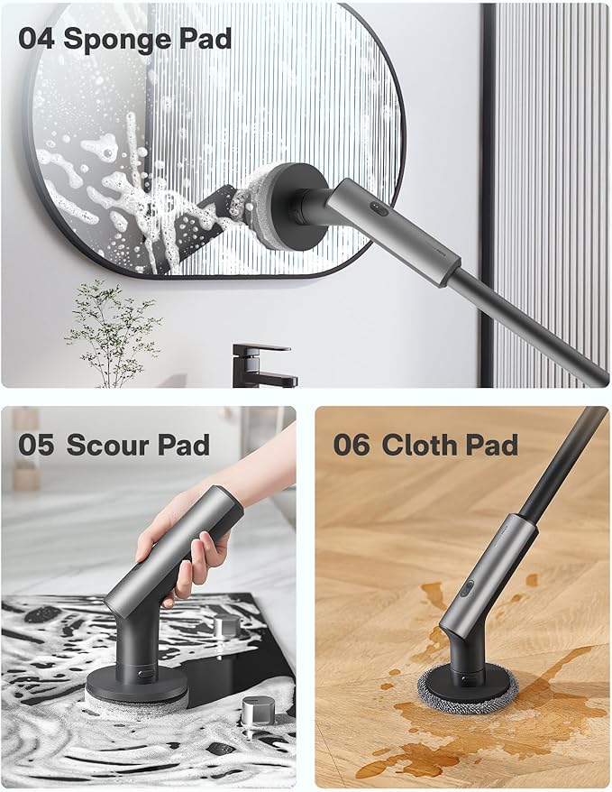 Hoto Electric Spin Scrubber Bundle with 1 Pcs Dome Replacement Brush Heads