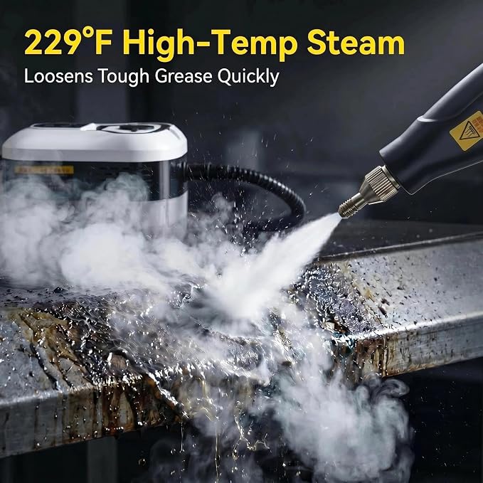 2500w Handheld High-Temperature Pressurized Steam Cleaner, 6 Adjustable Steam Levels, Professional High-Pressure 1800ml Rapid-Heating Steam Cleaner for Cleaning Kitchen Range Hoods, Air Conditioners