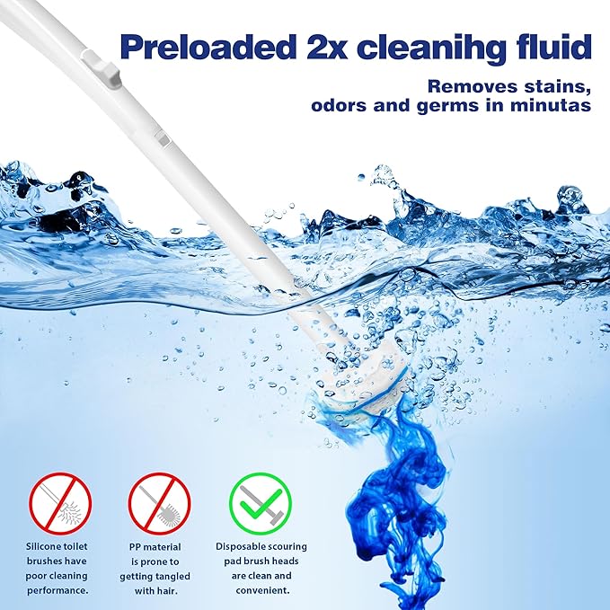 Disposable Toilet Brush with 70 Toliet Wand Refills, Toilet Brush and Holder, Wall-Mounted Toilet Bowl Wand Kit, Toilet Cleaning Supplies, 1 Pack.