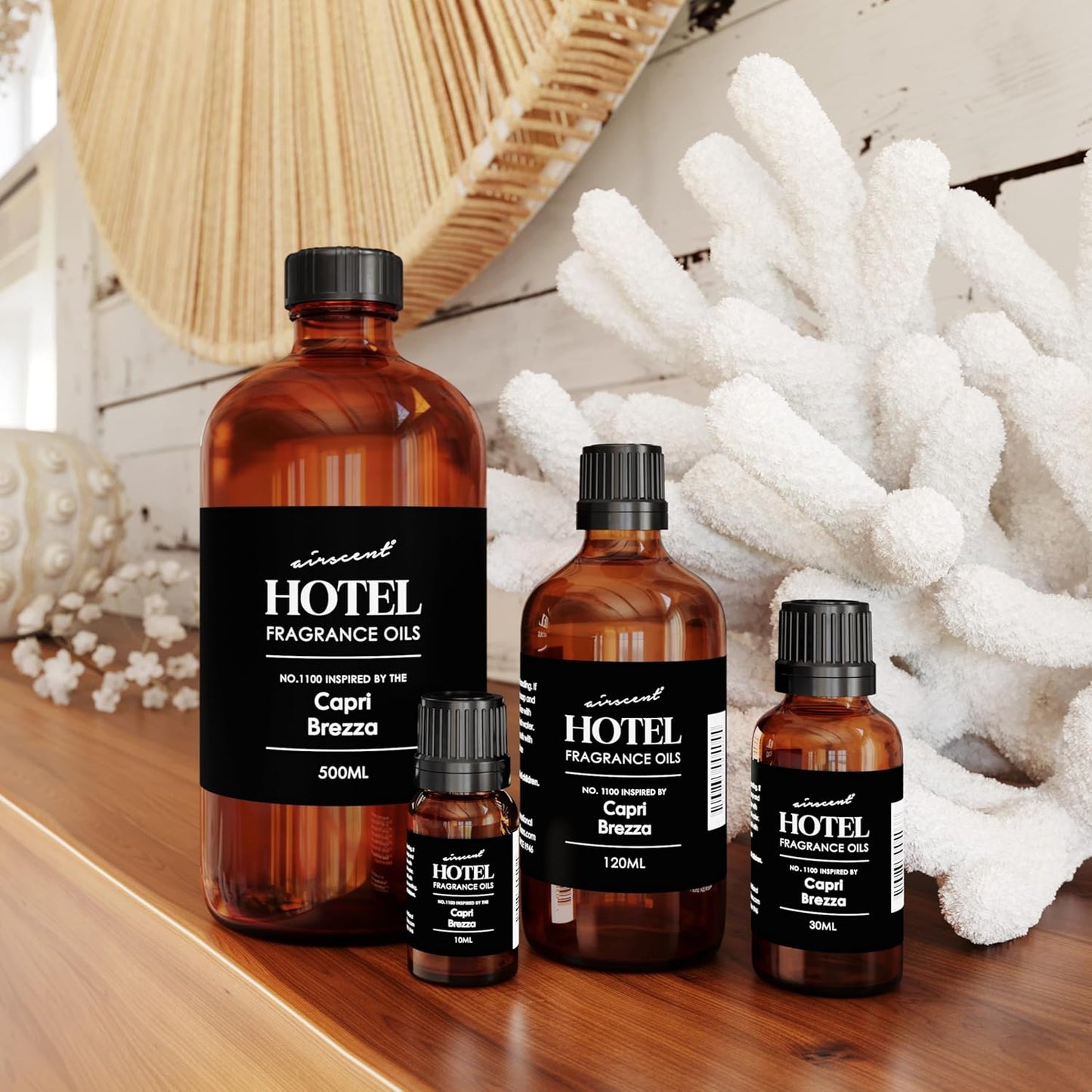 AirScent Capri Brezza Diffuser Oil No. 1100 - Volcano-Inspired Premium Fragrance Oil for Ultrasonic and Waterless Diffusers and Crafting - 10 mL, 0.34 fl oz Glass Bottle with Dropper