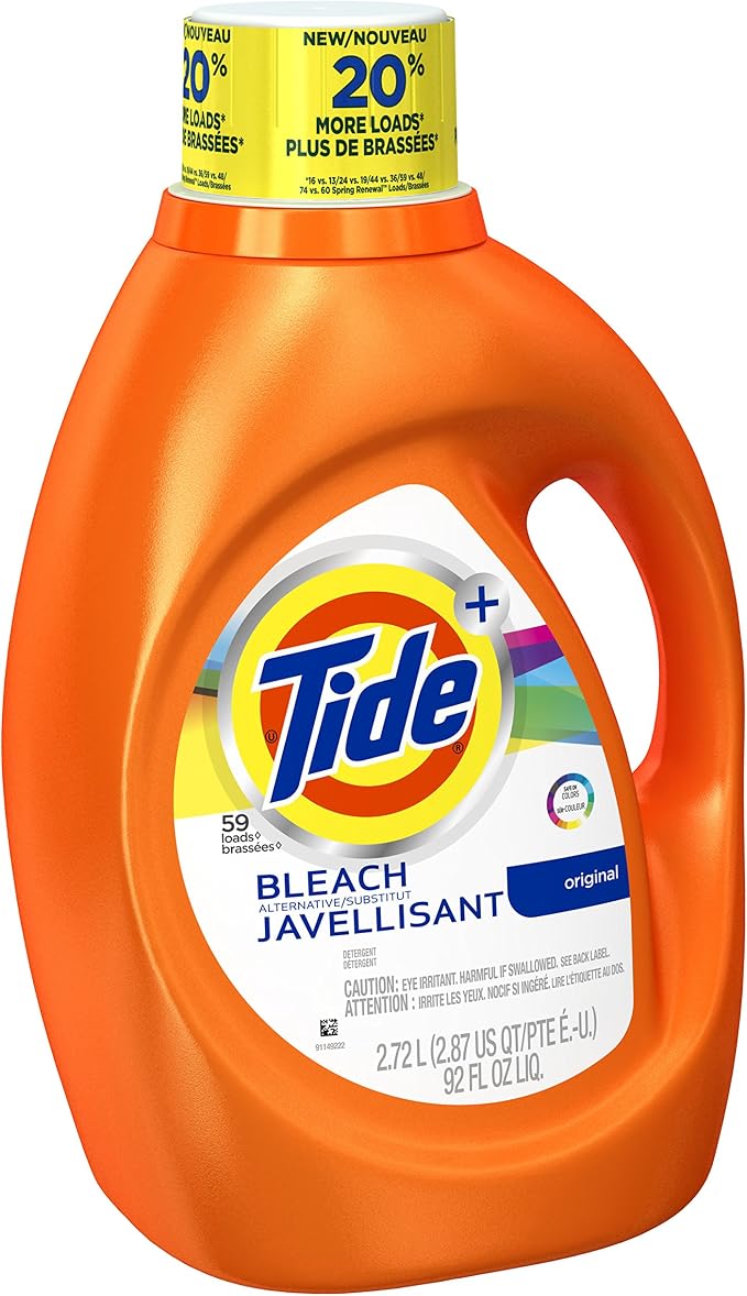 Tide Plus Bleach Alternative Safe on Colors Liquid Laundry Detergent, Original Scent, 2.72 L (59 Loads)