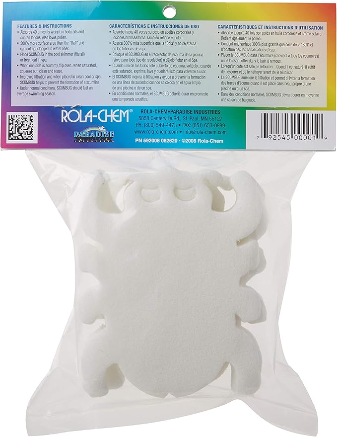 Rola Chem TB-1-24 Scumbug Oil Absorbing Sponge for Swimming Pools (Pack of 2)