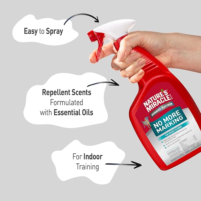 Nature's Miracle Advanced Platinum No More Marking Bundle Advanced Platinum No More Marking 128oz Bottle & 24oz Sprayer. Helps Discourage Repetitive Pet Marking
