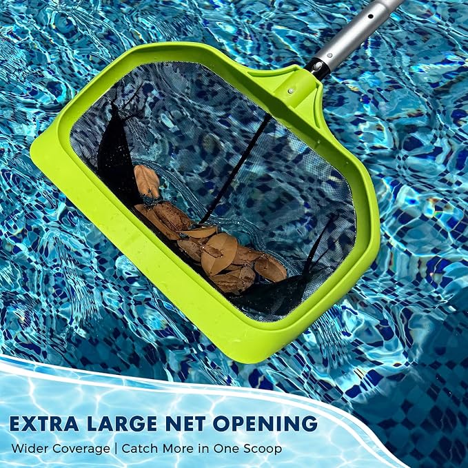 Sepetrel Pool Skimmer Net, 17.5" Leaf Rake with Fine Mesh, Reinforced Triangular Frame, Scratch-Free Edges for Swimming Pool Cleaning Leaves, Insects & Debris (Pole Not Included)