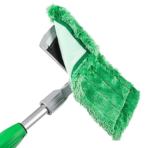 Unger Commercial Microfiber Washing Pad, Case of 5, Streak-Free Window and Surface Cleaning, Reusable, Lint-Free, Ideal for Use with Poles and Extension Handles, PHW20, Green