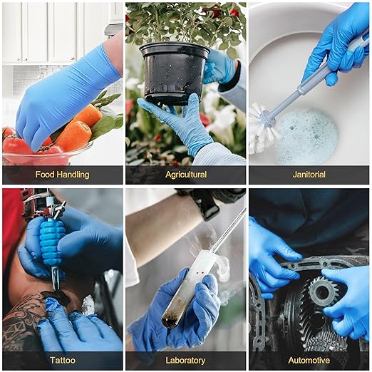 TitanFlex Disposable Nitrile Gloves, Medium, Box of 100, Heavy Duty Nitrile Gloves Disposable Latex Free, Powder Free, Medical Gloves, Cooking Gloves, Mechanic Gloves, Cleaning Gloves