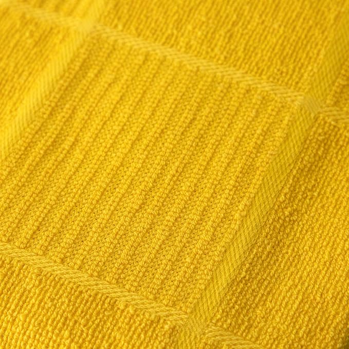 T-Fal Solid & Checked Parquet Kitchen Towels: Highly Absorbent, Super Soft Long Lasting - 100% Cotton, 16"x26" Dish Towels for Cleaning & Drying Dishes, Pans, Glassware, or Countertops, 2-Pack, Lemon