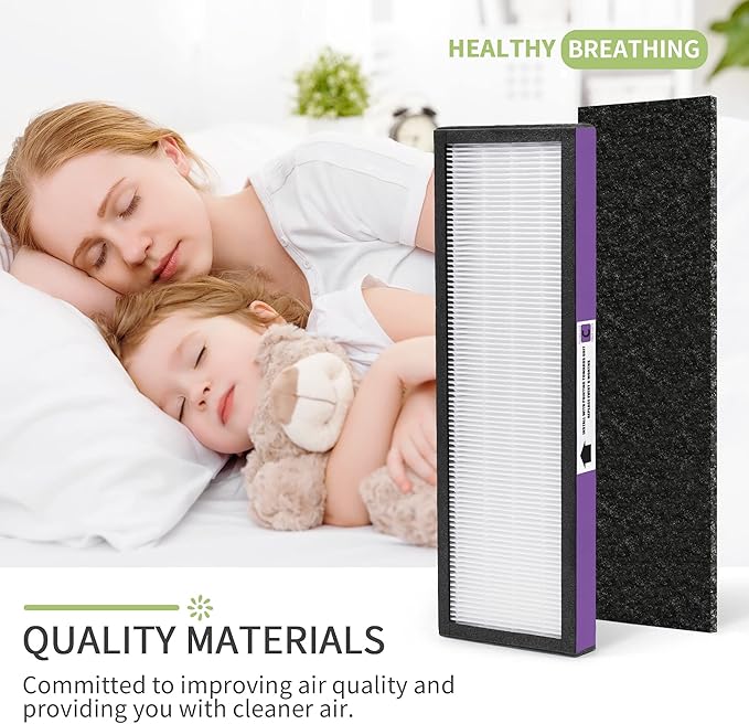 FLT5250PT Replacement Filter Compatible with Germ-Guardian Air Purifier AC5250PT, AC5000E, AC5300B, AC5350W, AC5350B, CDAP5500 and More, 2 HEPA and 6 Pre-Filter