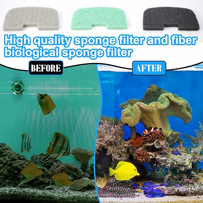 Threlaco 52 Pcs Replacement Filter Media Kit Compatible with Fluval 106/107 Aquarium Filters Include Biological Foams Ammonia Remover Phosphate Pads Nitrite Remover, Towel and Grease