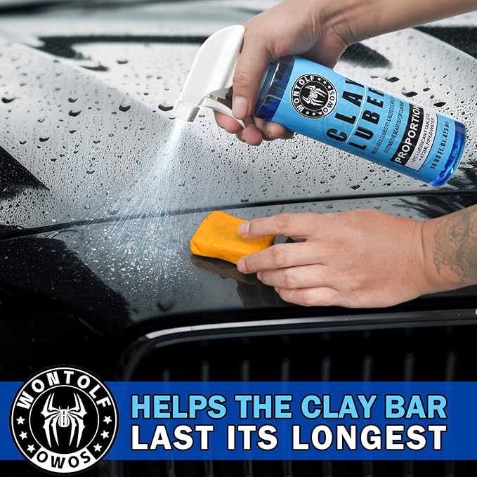 Wontolf Clay Bar Kit, Complete Clay Bars Auto Detailing Clay Luber Lubricant Car Wash Kit, Premium Grade 4 Clay Bars, Lubricant Tablets 10 Pack, Car Detailing Kit for Detailing Cleaning