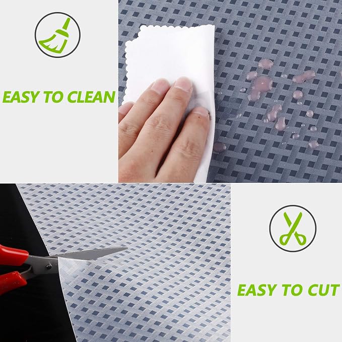 HooTown Shelf Liner Kitchen Cabinet Drawer Mats 23.6 Inch Wide x 78.7 Inch Long, Non Slip EVA Plastic Water Resistant Pad for Bathroom Drawers,Shoe Shelves, Under Sink, Clear