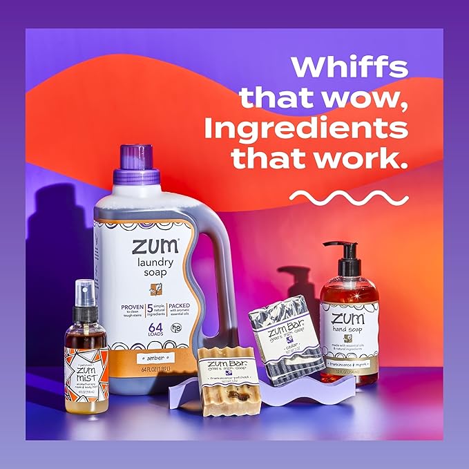 Zum by Indigo Wild All-Purpose Cleaner Combo (Pack of 2) - Natural Multipurpose Cleaners with Essential Oils, Baking Soda & More - Frankincense & Myrrh & Sea Salt, 16 fl oz Each