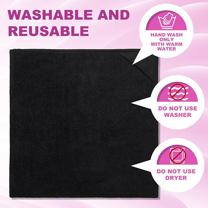 Tudomro 30 Pcs Magnetic Microfiber Cleaning Cloth Dry Erasers Bulk for Most Whiteboards Dry Erase Cloth Cleaner Reusable, Home, Office, 10'' x 10''(Black)