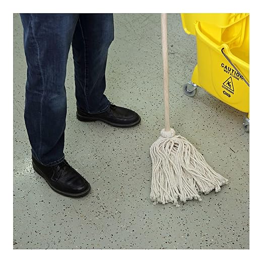 Boardwalk BWK124C Deck Mop; 54" Wooden Handle, 24oz Cotton Fiber Head (Pack of 6)