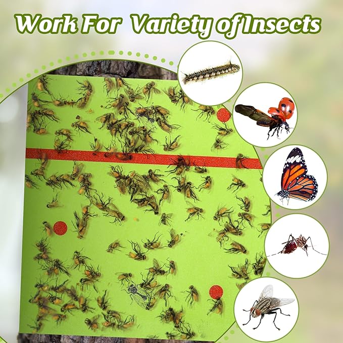 Qualirey 18 Rolls 540 ft Total Spotted Lantern Fly Tree Trap Insect Barrier Outdoor Adhesive Crawling Insect Trap Disposable Fly Paper Glue Traps to Protect Trees, Fruit and Plants for Lawn Garden