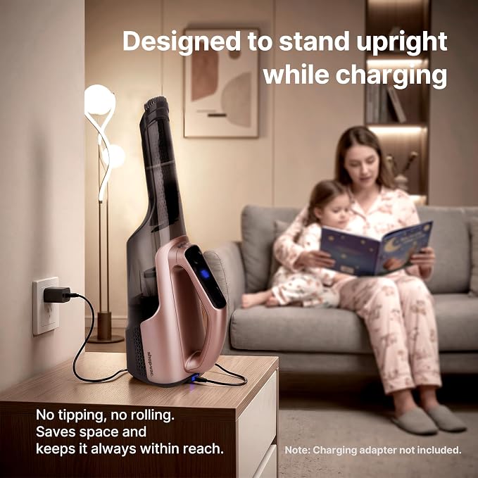 Shop-Vac S3 20V Handheld Vacuum Cordless, Dual-Speed Powerful Portable Car Vacuum Rechargeable, Wall-Mounted Lightweight Hand Vacuum for Home & Car, LED Light, HEPA Filter, Champagne Gold