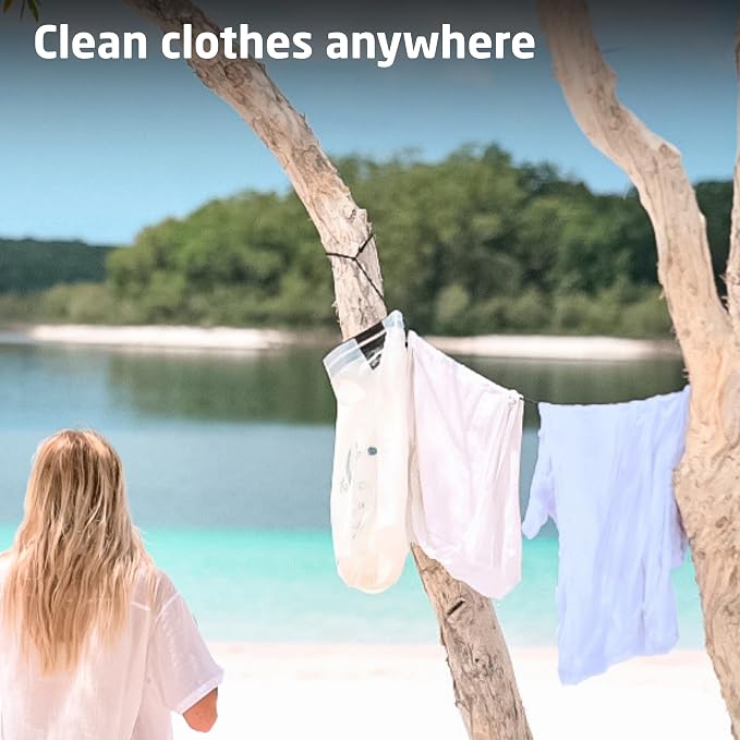 Scrubba Wash Bag Untouched - Patented Washboard-in-a-Bag™ Portable Travel Washing Machine Made with Recycled Polyester - Wash Clothes Anywhere in Minutes (5 oz)