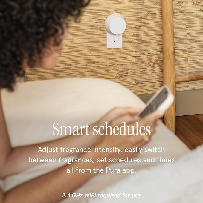 Pura - Smart Home Fragrance Device Starter Set - Pura 4 - Scent Diffuser for Home - Includes Fragrance Aroma Diffuser - Square Box, Yuzu Citron and White Tea No. 1 Scent Refills