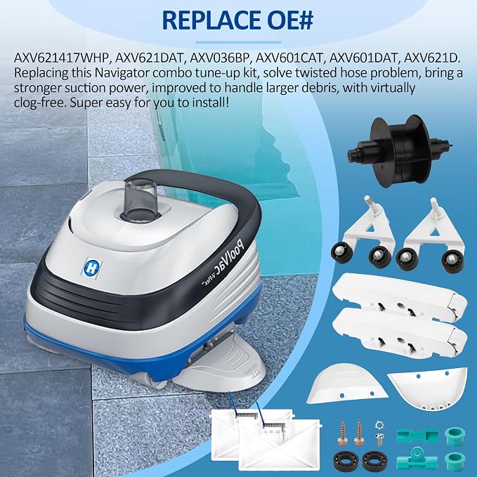 ChangTa AXV417WHP Pool Cleaner Pod Kit & AXV621DAT Pool Cleaner Parts Compatible with Hayward Navigator Arneson Pool Vac Plus Ultra Pools Cleaner, A-Frame and Pod Combo Tune-Up Kit Turbine Bearing