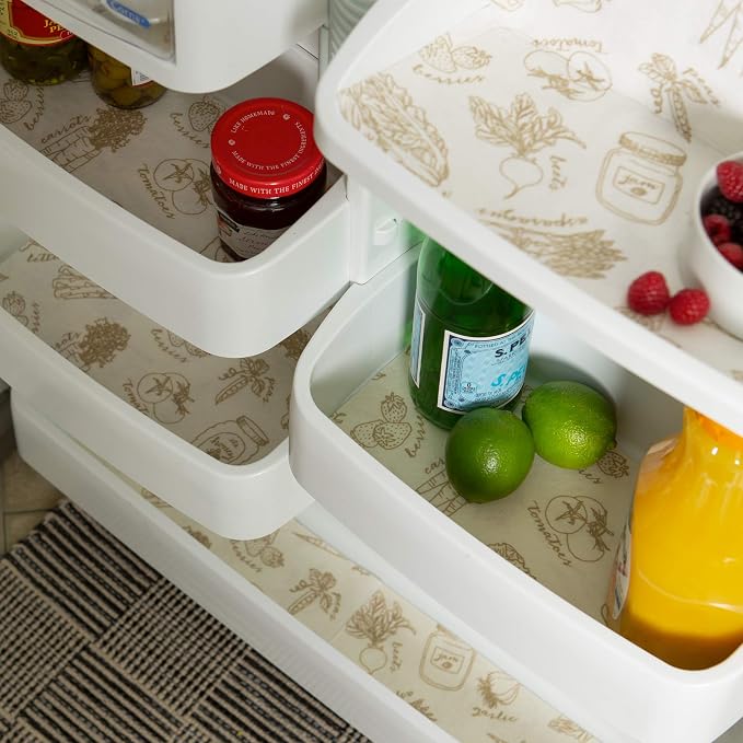 DII Fridge Liner Collection Non-Adhesive, Cut to Fit, Cream Market, 12x24, 6 Piece