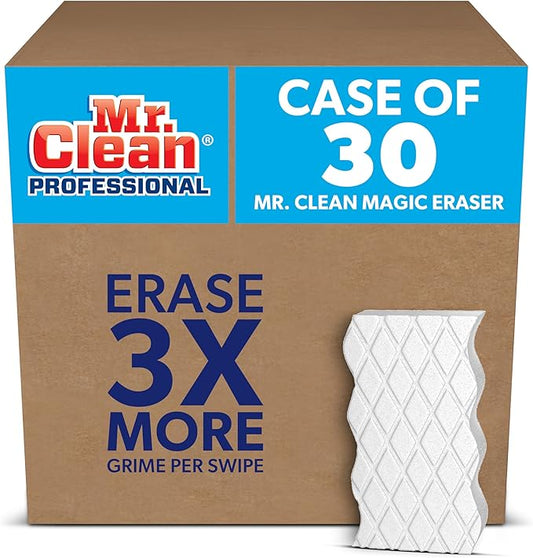P&G Professional Magic Erasers from Mr. Clean Professional, Bulk Multi Surface Scrubber Cleans Tough Dirt and Grime with No Chemicals, Ideal for Hotels, Restaurants and Businesses (Case of 30)