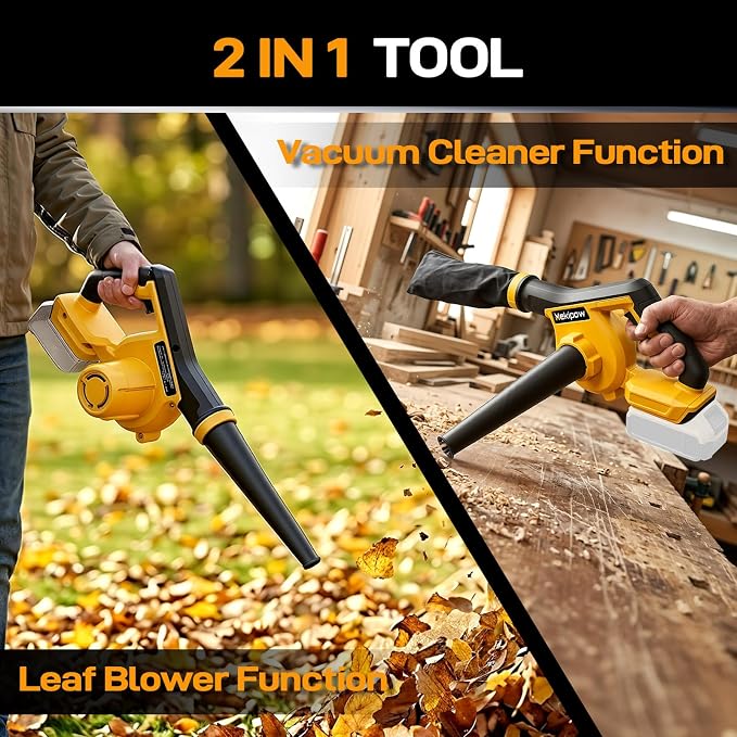 Electric Diatomaceous Earth Duster Compatible with DeWalt 20V/60V Battery (No Battery), Variable Speed, 3-in-1 Garden Dust Applicator/Blower/Vacuum Cleaner with 800mL Capacity